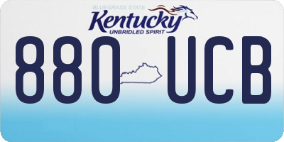KY license plate 880UCB