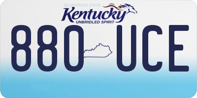 KY license plate 880UCE