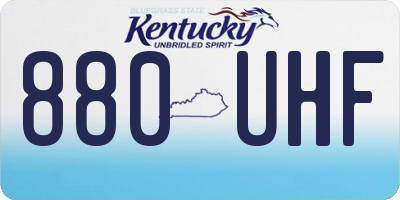 KY license plate 880UHF