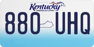 KY license plate 880UHQ