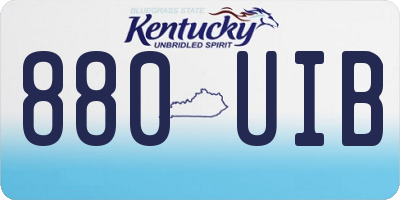 KY license plate 880UIB