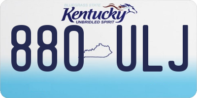 KY license plate 880ULJ