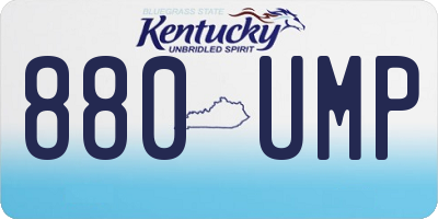KY license plate 880UMP