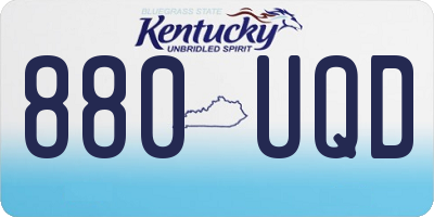 KY license plate 880UQD