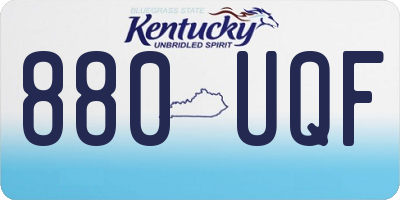 KY license plate 880UQF