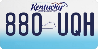 KY license plate 880UQH