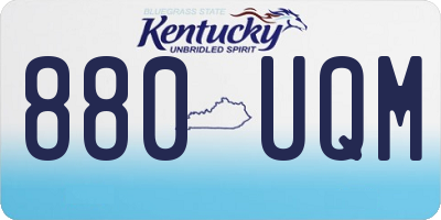 KY license plate 880UQM