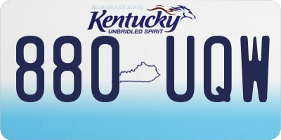 KY license plate 880UQW