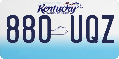 KY license plate 880UQZ