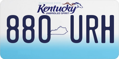 KY license plate 880URH