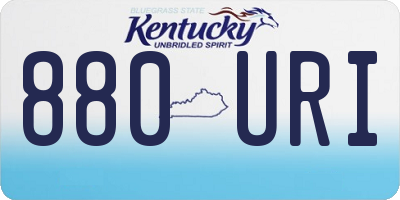KY license plate 880URI