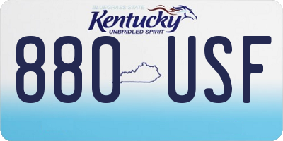 KY license plate 880USF