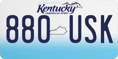 KY license plate 880USK