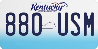 KY license plate 880USM