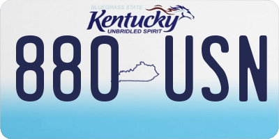 KY license plate 880USN