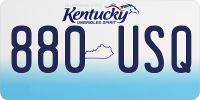 KY license plate 880USQ