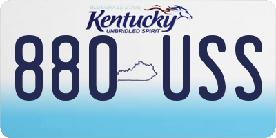 KY license plate 880USS