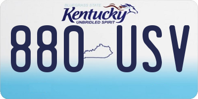 KY license plate 880USV