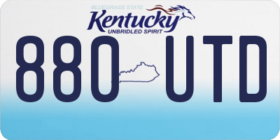 KY license plate 880UTD