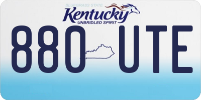 KY license plate 880UTE