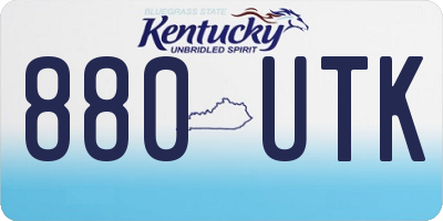 KY license plate 880UTK