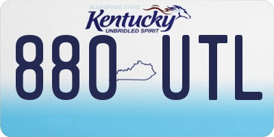 KY license plate 880UTL