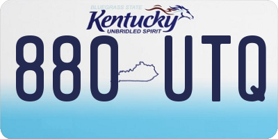 KY license plate 880UTQ