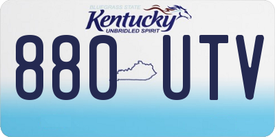 KY license plate 880UTV