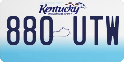 KY license plate 880UTW
