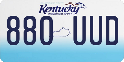 KY license plate 880UUD