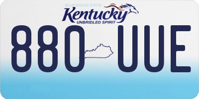 KY license plate 880UUE