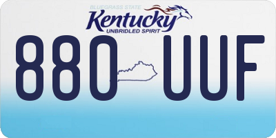 KY license plate 880UUF