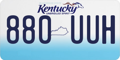 KY license plate 880UUH