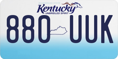KY license plate 880UUK