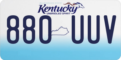 KY license plate 880UUV