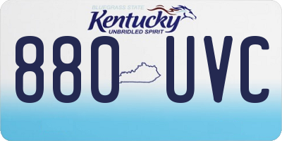 KY license plate 880UVC