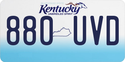 KY license plate 880UVD