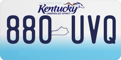 KY license plate 880UVQ