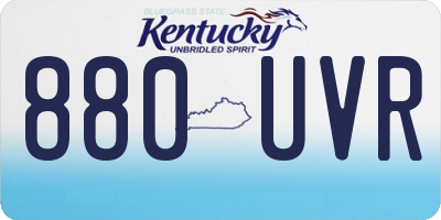 KY license plate 880UVR