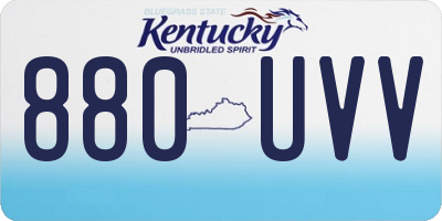 KY license plate 880UVV