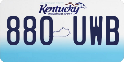 KY license plate 880UWB