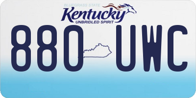 KY license plate 880UWC
