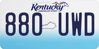 KY license plate 880UWD
