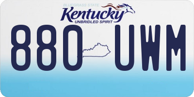 KY license plate 880UWM