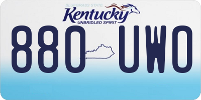 KY license plate 880UWO
