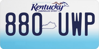 KY license plate 880UWP