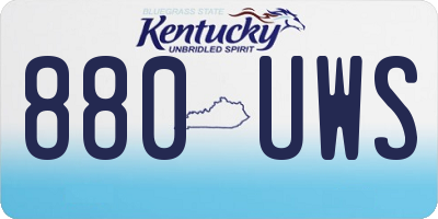 KY license plate 880UWS