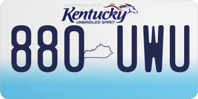 KY license plate 880UWU