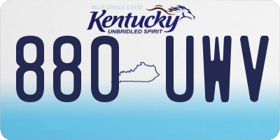 KY license plate 880UWV