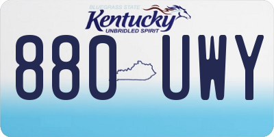 KY license plate 880UWY